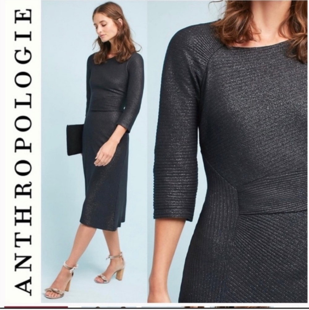 Anthropologie Akemi + Kin Black Sparkle Midi Dress